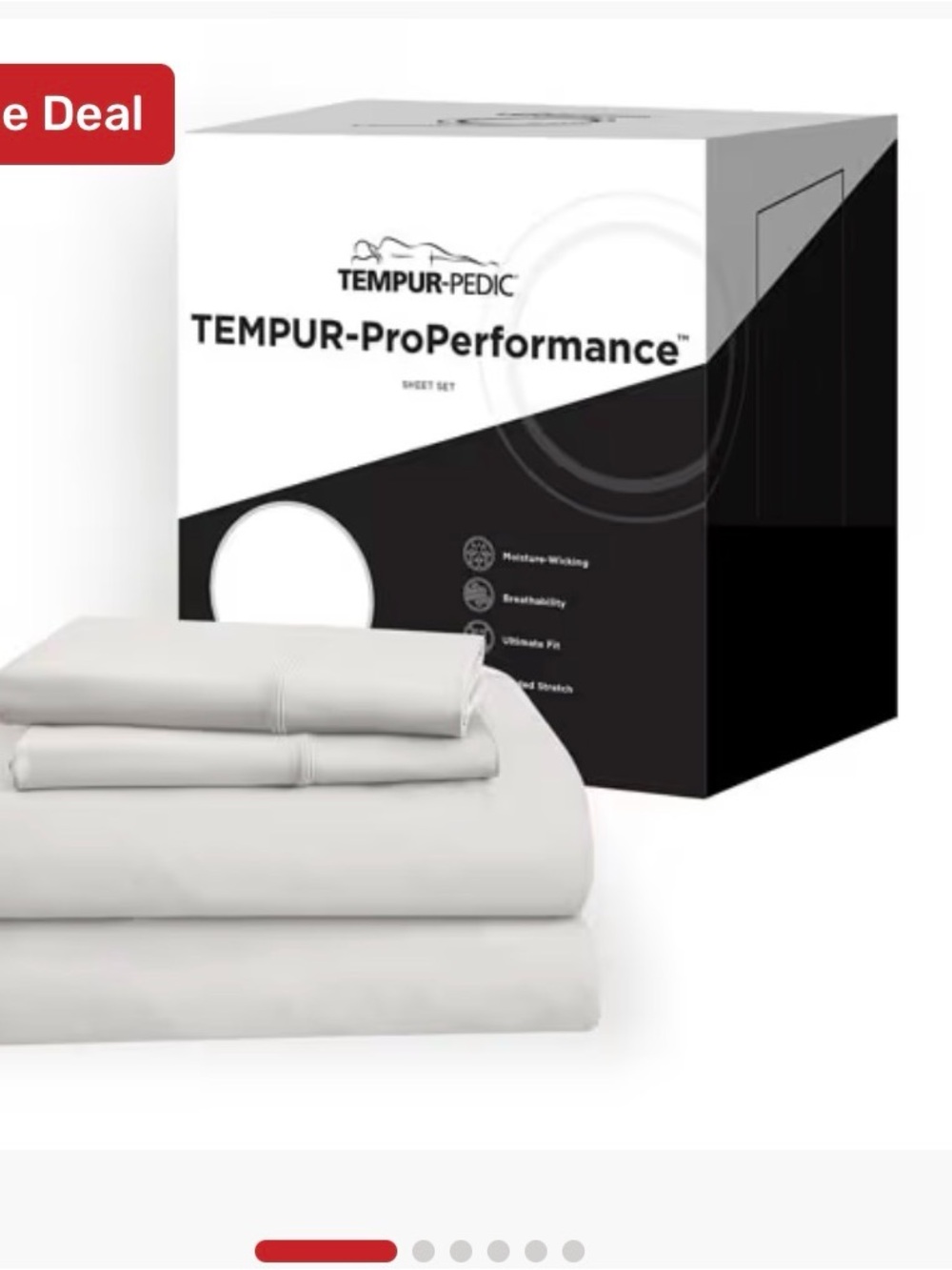 Tempur-ProPerformance White King Sheet Set